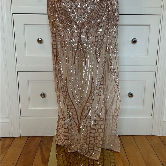 SHOWPO Be My Lover Rose Gold Sequin Maxi Dress | Size XS/S - Picture 5 of 10
